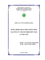 HOÀN THIỆN HOẠT ĐỘNG PHÂN PHỐI TẠI CÔNG TY TRÁCH NHIỆM HỮU HẠN AN NHƯ SƠN