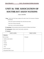 Giáo án Tiếng Anh 12 unit 16: The Association of Southest Asian nations