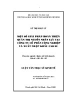 LUẬN văn một số GIẢI PHÁP THIỆN QUẢN TRỊ NGUỒN NHÂN lực của CÔNG TY cổ PHẦN CÔNG NGHIỆP và XUẤT NHẬP KHẨU CAO SU 
