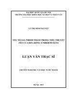 Yếu tố giả trinh thám trong tiểu thuyết tên của đóa hồng (umberto eco) 