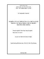 Nghiên cứu sự thích ứng của trẻ 5-6 tuổi trong các hoạt động chuẩn bị đến trường phổ thông