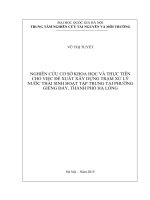 Nghiên cứu cơ sở khoa học và thực tiễn cho việc đề xuất xây dựng trạm xử lý nước thải sinh hoạt tập trung tại phường giếng đáy, thành phố hạ long 