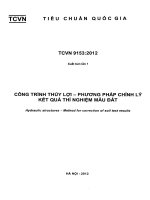 TCVN 9153:2012: Công trình thủy lợi  Phương pháp chỉnh lý kết quả thí nghiệm mẫu đất 