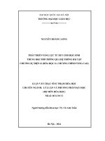 Phát triển năng lực tư duy cho học sinh trung học phổ thông qua hệ thống bài tập chương sự điện li ( hóa học 11   chương trình nâng cao ) 