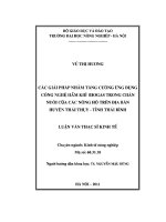 LUẬN văn các GIẢI PHÁP NHẰM TĂNG CƯỜNG ỨNG DỤNG CÔNG NGHỆ hầm KHÍ BIOGAS TRONG CHĂN NUÔI của các NÔNG hộ TRÊN địa bàn HUYỆN THÁI THỤY 