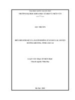 Biến đổi sinh kế của người hmông ở xã bản lầu, huyện mường khương, tỉnh lào cai 