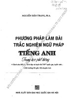 PHƯƠNG PHÁP làm bài tập TRẮC NGHIỆM NGỮ PHÁP TIẾNG ANH THPT   NGUYỄN bảo TRANG 