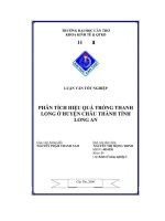 ĐỀ tài PHÂN TÍCH HIỆU QUẢ TRỒNG THANH LONG ở HUYỆN CHÂU THÀNH TỈNH LONG AN 