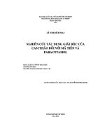 ĐỀ tài NGHIÊN cứu tác DỤNG GIẢI độc của CAM THẢO đối với mã TIỀN và PARACETAMOL 