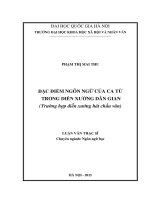 Đặc điểm ngôn ngữ của ca từ trong diễn xướng dân gian (trường hợp diễn xướng hát chầu văn) 