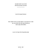 Phát triển năng lực phát hiện và giải quyết vấn đề qua dạy học phần hóa học phi kim lớp 10 trung học phổ thông 