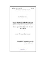 LUẬN văn xây DỰNG PHƯƠNG PHÁP ĐỊNH LƯỢNG AZITHROMYCIN TRONG HUYẾT TƯƠNG 