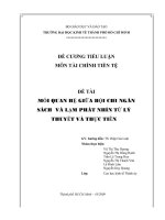 ĐỀ tài mối QUAN hệ GIỮA bội CHI NGÂN SÁCH và lạm PHÁT NHÌN từ lý THUYẾT và THỰC TIỄN 