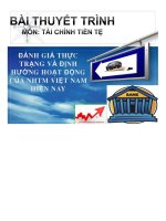 BÀI THUYẾT TRÌNH ĐÁNH GIÁ THỰC TRẠNG và ĐỊNH HƯỚNG HOẠT ĐỘNG của NHTM VIỆT NAM HIỆN NAY 