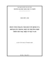 Phân tích trạng thái bất ổn định của khí quyển trong một số trường hợp thời tiết đặc biệt ở việt nam 