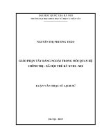 Giáo phận tây đàng ngoài trong mối quan hệ chính trị thế kỷ XIX 