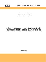 TCVN 8413:2010  Công trình thủy lợi  Vận hành và bảo dưỡng hệ thống giếng giảm áp cho đê 