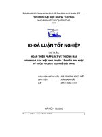 KHÓA LUẬN HOÀN THIỆN PHÁP LUẬT về THƯƠNG mại HÀNG HOÁ của VIỆT NAM TRƯỚC yêu cầu GIA NHẬP tổ CHỨC THƯƠNG mại THẾ GIỚI (WTO) 