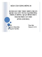 BÁO cáo ĐÁNH GIÁ VIỆC THỰC HIỆN CHUẨN QUỐC GIA về y tế xã tại PHƯỜNG THỚI AN ĐÔNG  QUẬN BÌNH THUỶ THÀNH PHỐ cần THƠ 