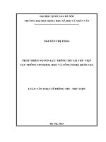 Phát triển nguồn lực thông tin tại thư viện cục thông tin khoa học và công nghệ quốc gia 