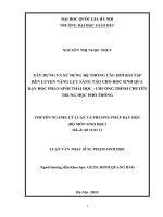 Xây dựng và sử dụng hệ thống câu hỏi, bài tập rèn luyện năng lực sáng tạo cho học sinh trong dạy học phần sinh thái học  chương trình chuyên THPT 