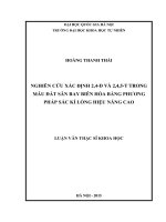 Nghiên cứu xác định 2,4 d và 2,4,5 t trong mẫu đất sân bay biên hòa bằng phương pháp sắc kí lỏng hiệu năng cao 