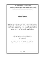 Triết học giáo dục của john dewey và những ảnh hưởng của nó đến tư tưởng giáo dục phương tây thế kỷ XX 