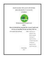 ĐỀ tài KHẢO sát, ĐÁNH GIÁ HIỆN TRẠNG KHAI THÁC và QUẢN lý NGUỒN nước TRÊN lưu vực SỘNG ĐỒNG NAI CHẢY QUA HUYỆN VĨNH cửu 