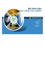 BÀI THẢO LUẬN CHO THUÊ tài CHÍNH 
