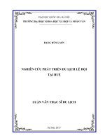 Nghiên cứu phát triển du lịch lễ hội tại huế 