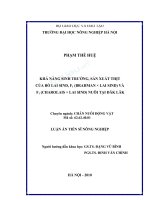 Khả năng sinh trưởng, sản xuất thịt của bò lai sind, f1 (brahman × lai sind) và f1 (charolais × lai sind) nuôi tại đăk lăk 