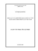 Hiệu lực của hợp đồng bảo lãnh vay vốn ngân hàng theo pháp luật việt nam 