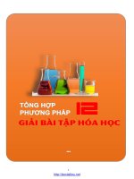 Tổng hợp phương pháp giải hóa  ôn thi THPT quốc gia