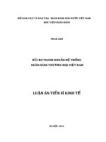 Rủi ro thanh khoản hệ thống ngân hàng thương mại Việt Nam