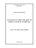 Vấn đề bảo lưu điều ước quốc tế trong luật quốc tế hiện đại 
