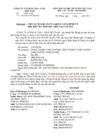 Công văn xin điều chỉnh Manifest