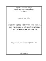 ứng dụng hệ trợ giúp quyết định nhóm đa tiêu chuẩn trong môi trường mờ trực cảm tại trường đại học tây bắc 