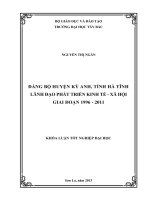 Đảng bộ huyện kỳ anh, tỉnh hà tĩnh lãnh đạo phát triển kinh tế   xã hội giai đoạn 1996   2011 