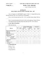 Kế hoạch hoạt động chuyên môn năm học 2016 2017