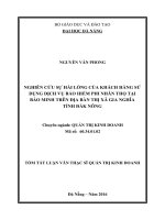 Nghiên cứu sự hài lòng của khách hàng sử dụng dịch vụ bảo hiểm phi nhân thọ tại bảo minh trên địa bàn thị xã gia nghĩa tỉnh đăk nông