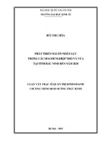 Phát triển nguồn nhân lực trong các doanh nghiệp nhỏ và vừa tại tỉnh bắc ninh đến năm 2020 