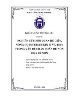 Nghiên cứu mối quan hệ giữa nồng độ interleukin 17 và TNFa trong vấn đề chẩn đoán đẻ non, doạ đẻ non