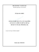 Đánh giá hiệu quả của các loại hình sản xuất cà phê có chứng chỉ tại huyện cư mgar, tỉnh đăk lăk 