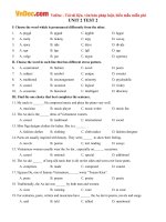 Bài tập tiếng Anh lớp 9 Unit 2: Clothing Số 2 có đáp án