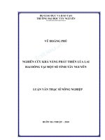 Nghiên cứu khả năng phát triển lúa lai hai dòng tại một số tỉnh tây nguyên 