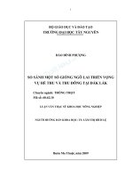 So sánh một số giống ngô lai triển vọng vụ hè thu và thu đông tại đắk lắk 