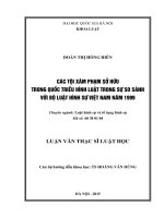 Các tội xâm phạm sở hữu trong quốc triều hình luật trong sự so sánh với bộ luật hình sự việt nam năm 1999 đoàn, thị hồng hiên 