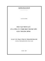Đào tạo nhân lực của công ty TNHH một thành viên giàythượng đình 