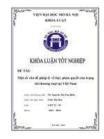 Một số vấn đề pháp lý về hủy phán quyết của trọng tài thương mại tại việt nam