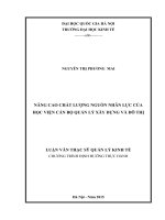 Nâng cao chất lượng nguồn nhân lực của học viện cán bộ quản lý xây dựng và đô thị 
